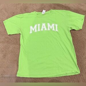 Gildan Lime T-Shirt with White 'MIAMI' Print